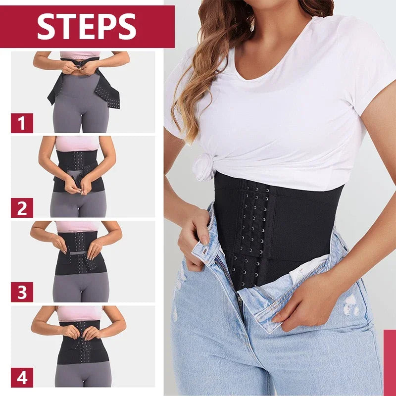 Anti-Roll Steel Boned Waist Trainer for Hourglass Figure All Day Wear