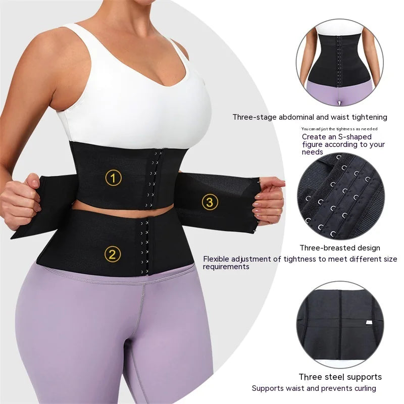 Anti-Roll Steel Boned Waist Trainer for Hourglass Figure All Day Wear