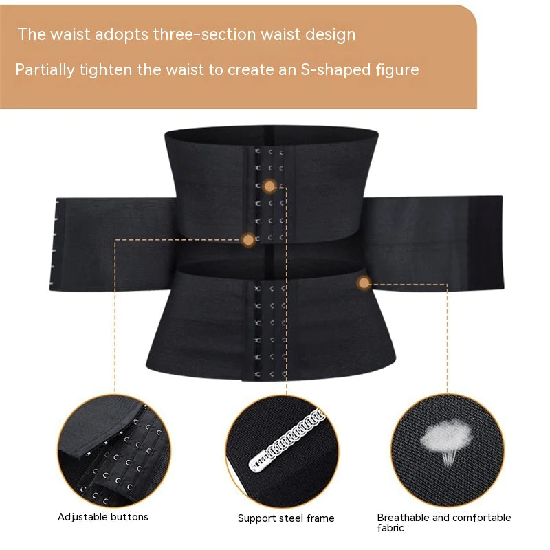 Anti-Roll Steel Boned Waist Trainer for Hourglass Figure All Day Wear