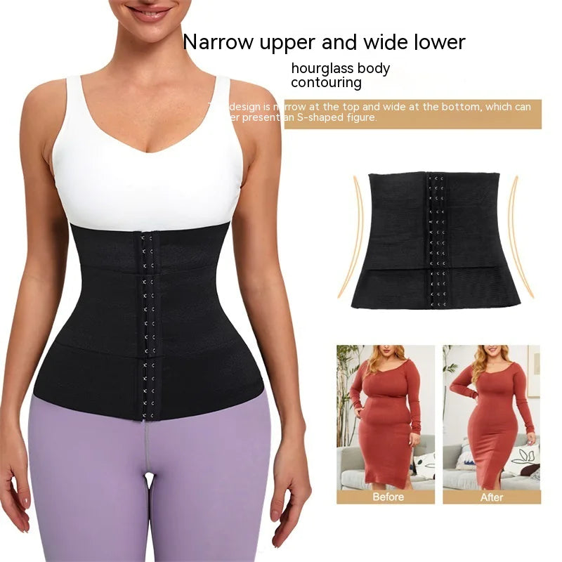 Anti-Roll Steel Boned Waist Trainer for Hourglass Figure All Day Wear